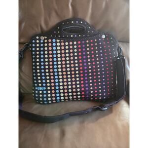 BUILT Laptop Sleeve 14”  Neoprene Polka Dots Rainbow Colors  Zip Extra Thick